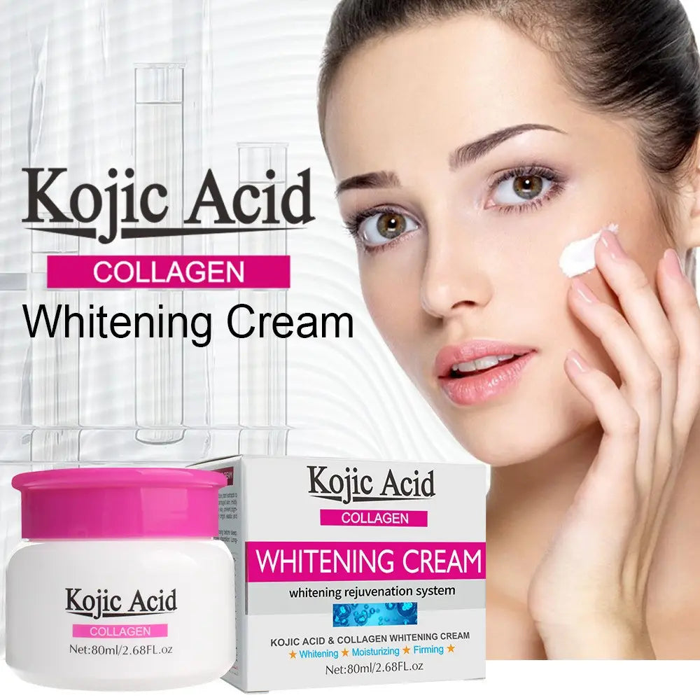 Kojic Acid Collagen Face Brightening & Firming Cream | Firming, Moisturizing & Brightening Collagen Face Cream to Smooth Wrinkles, Fine Lines & Anti-Aging - 80mls