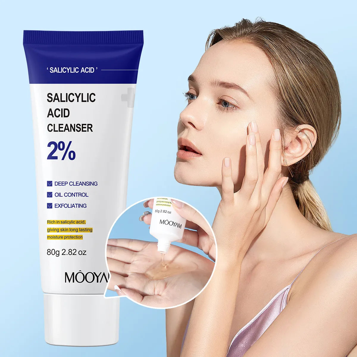 Salicylic Acid Pore Refining Cleanser (80g) - Facial Exfoliant for Enlarged Pores, Blackheads & Acne Blemish