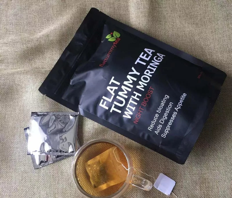 Flat Tummy Tea with Moringa (Night Boost) | Herbal Tea for Bloating, Healthy Digestion, Appetite Control, and Detox