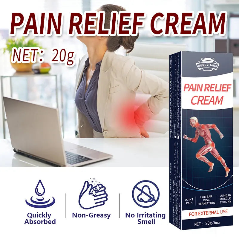 Pain Relief Cream - Joint & Muscle Therapy – Soothing Comfort for Back, Neck, Hands, Feet Rub - ( 2Pieces x 20g Each)
