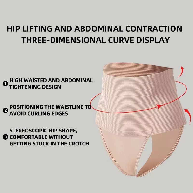 High Waist Cincher Girdle Tummy Control Slimmer Sexy Thong Panty Shapewear