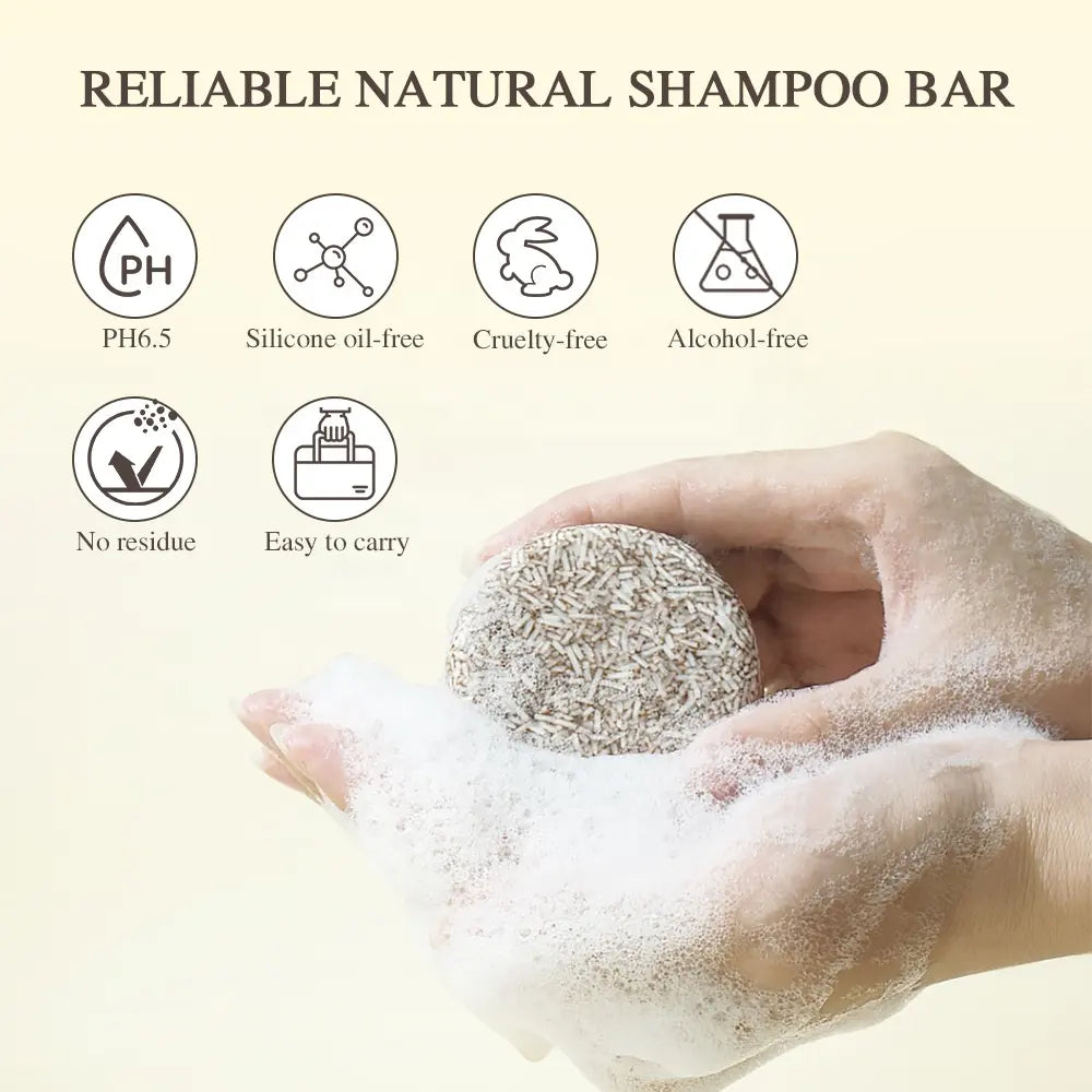 Polygonum Multiflorum Herbal & Natural Organic Darkening and Blackening Shampoo Bar for Grey Hair, Natural Permanent Anti-Grey Hair Soap – ( 2PCS x 60g Each )