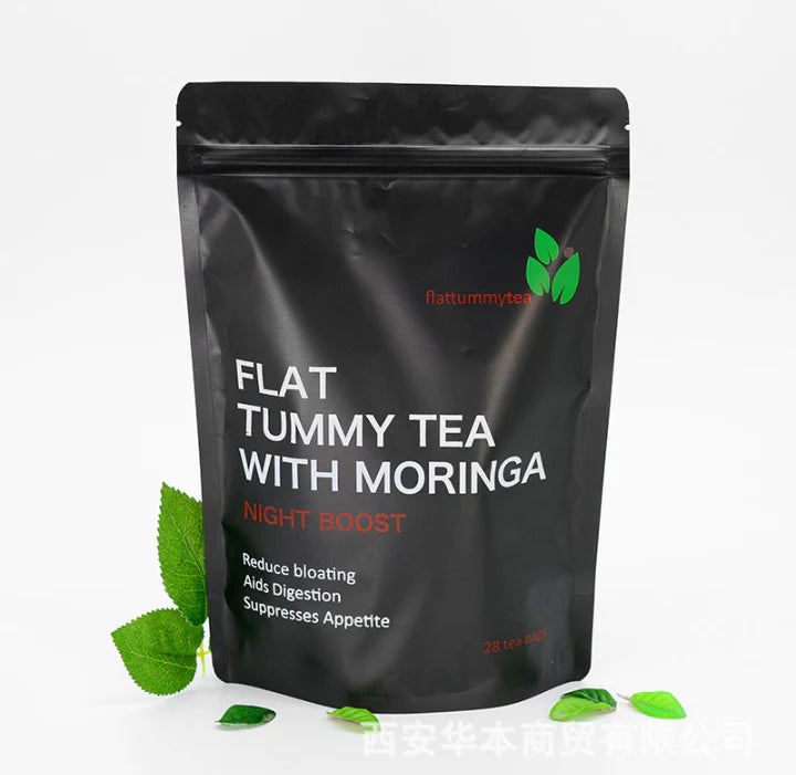 Flat Tummy Tea with Moringa (Night Boost) | Herbal Tea for Bloating, Healthy Digestion, Appetite Control, and Detox