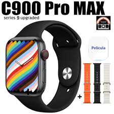 C900 Pro Max SmartWatch | Compatible with iOS and Android. Tracker for Health, Fitness, Running, Sleep Cycles, Monitor Heart Rate/Blood Oxygen...With Extra Straps
