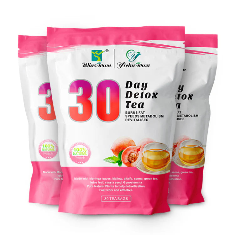 30 Day Detox Tea (Peach Flavour) | Herbal Tea for Body Detoxing, Belly Fat, and Metabolism