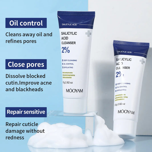 Salicylic Acid Pore Refining Cleanser (80g) - Facial Exfoliant for Enlarged Pores, Blackheads & Acne Blemish