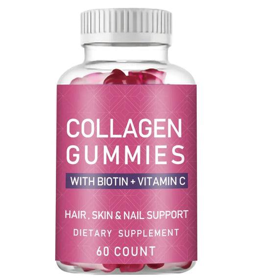 Collagen Gummies with Biotin & Vitamin C | Dietary Supplement for Skin, Hair, Bone, Joint and Nail Care