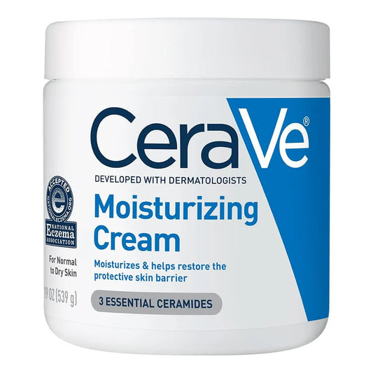 CeraVe Moisturizing Cream - Face & Body Moisturizer for Dry Skin with Hyaluronic Acid and Ceramides | Fragrance Free - (454g)